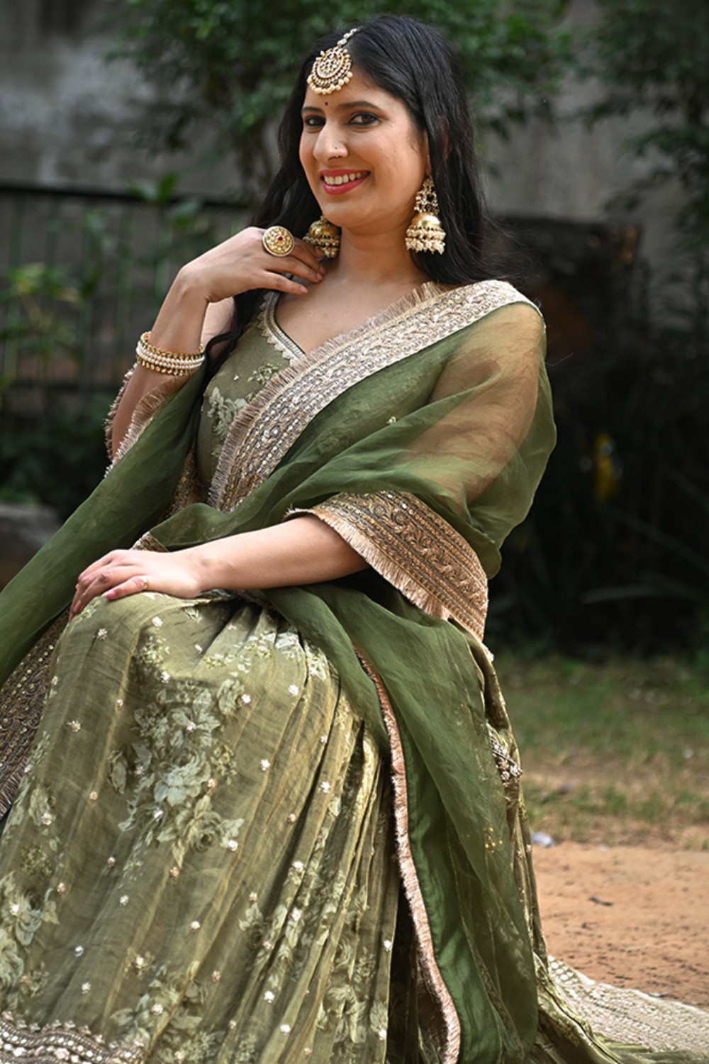 Pakhi Lehenga (Green)