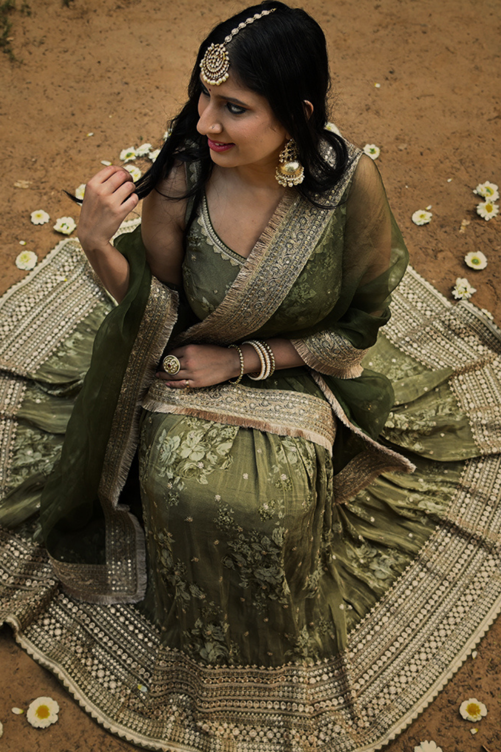 Pakhi Lehenga (Green)