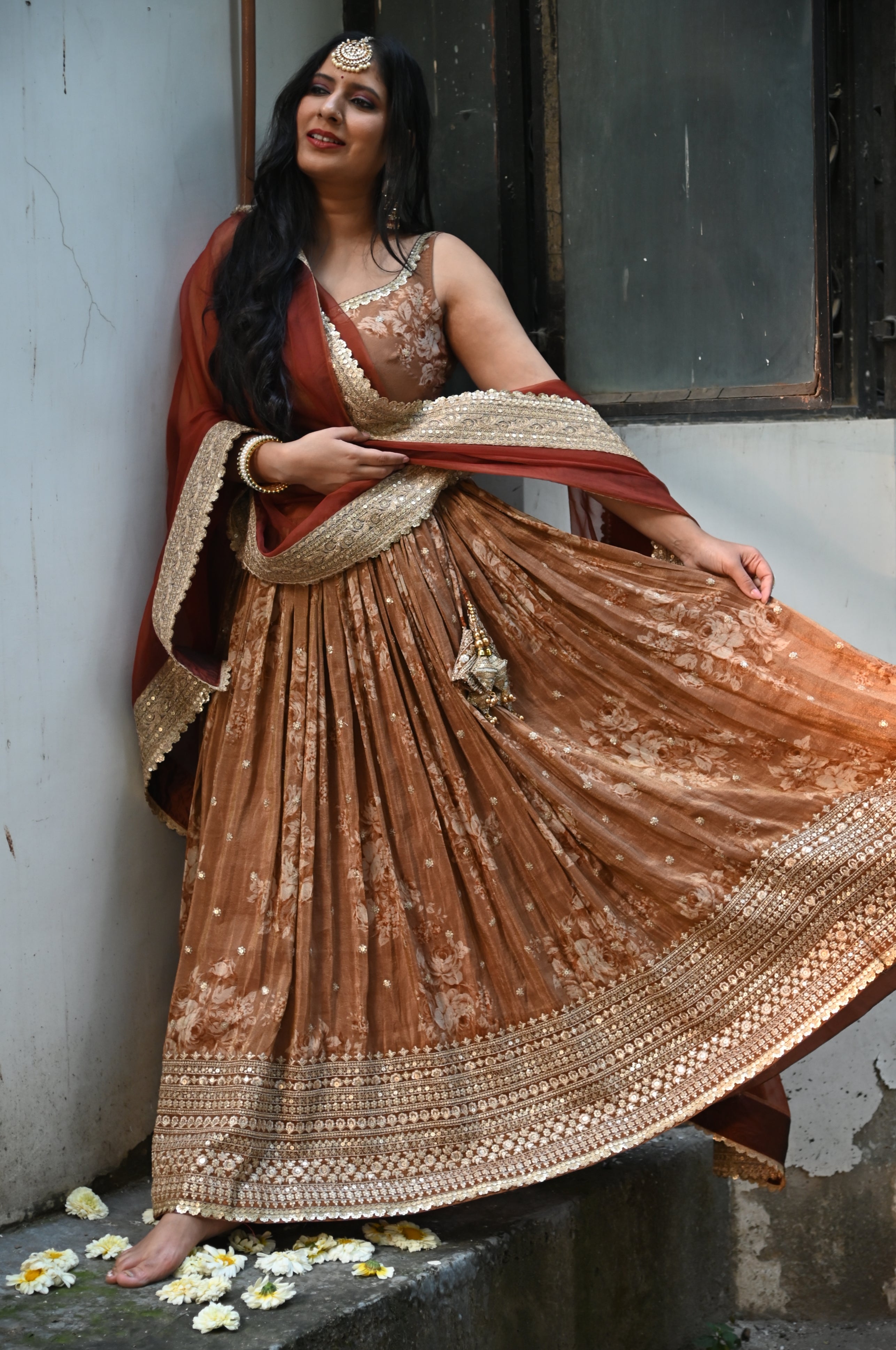 Pakhi Lehenga (Brown)