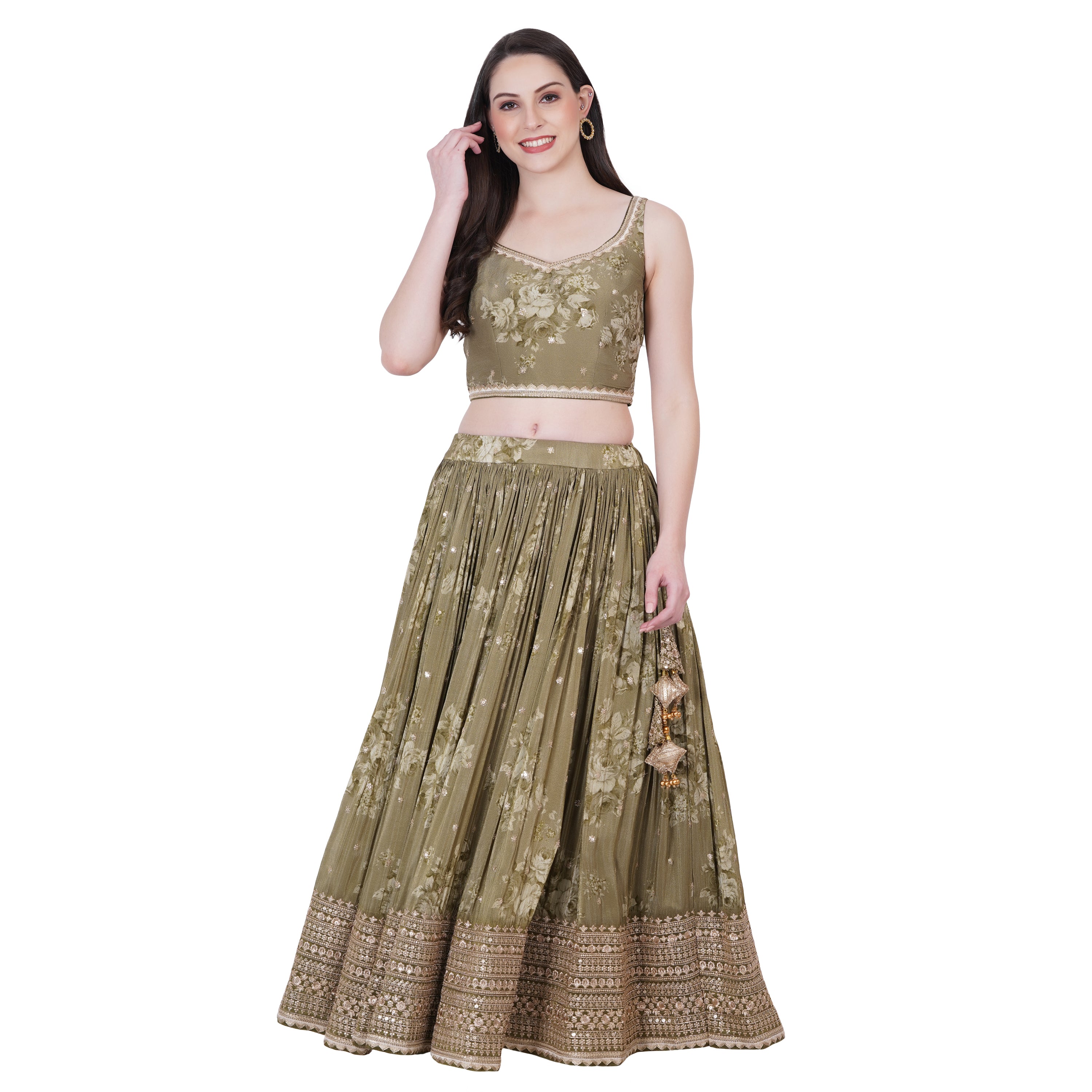 Pakhi Lehenga (Green)