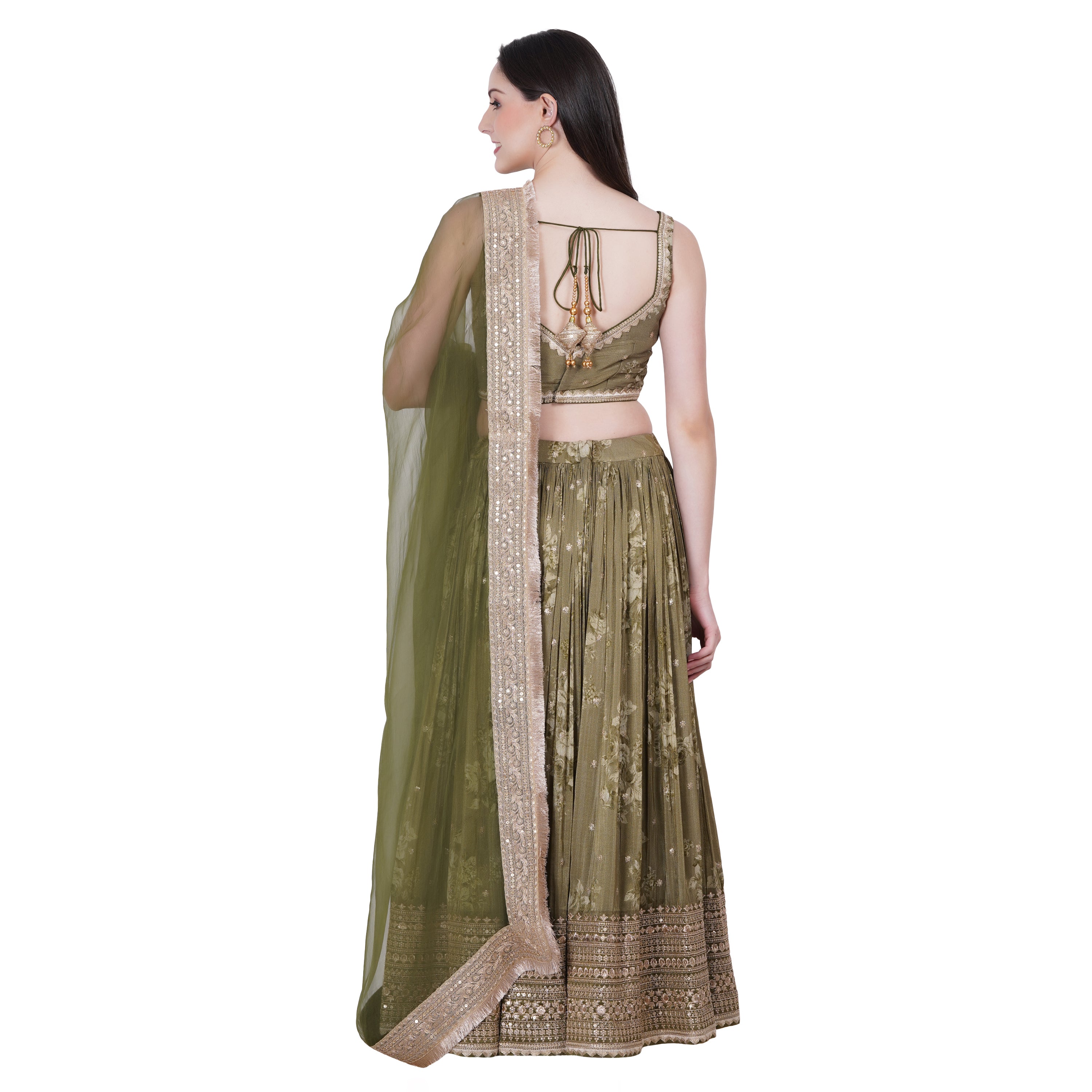 Pakhi Lehenga (Green)