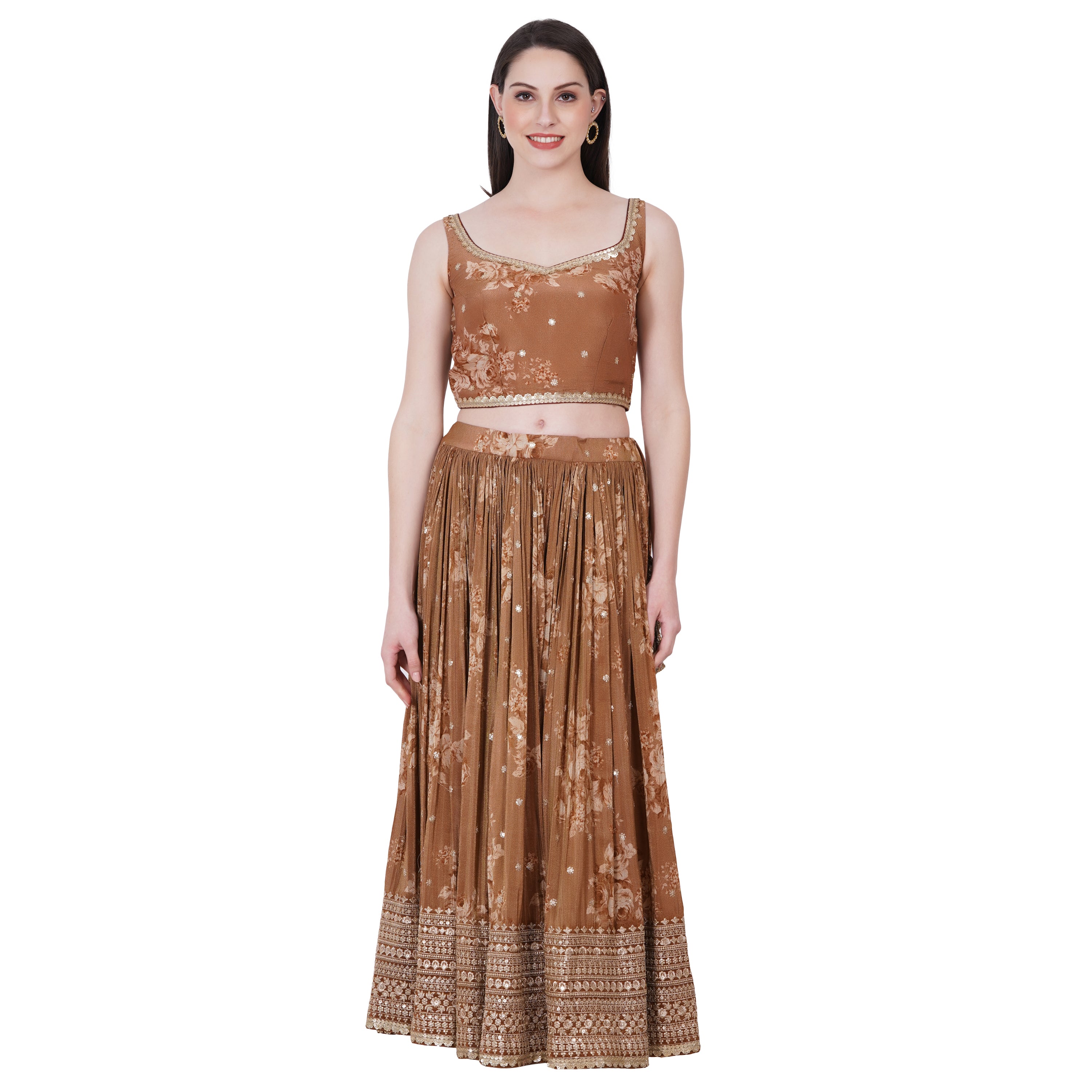 Pakhi Lehenga (Brown)