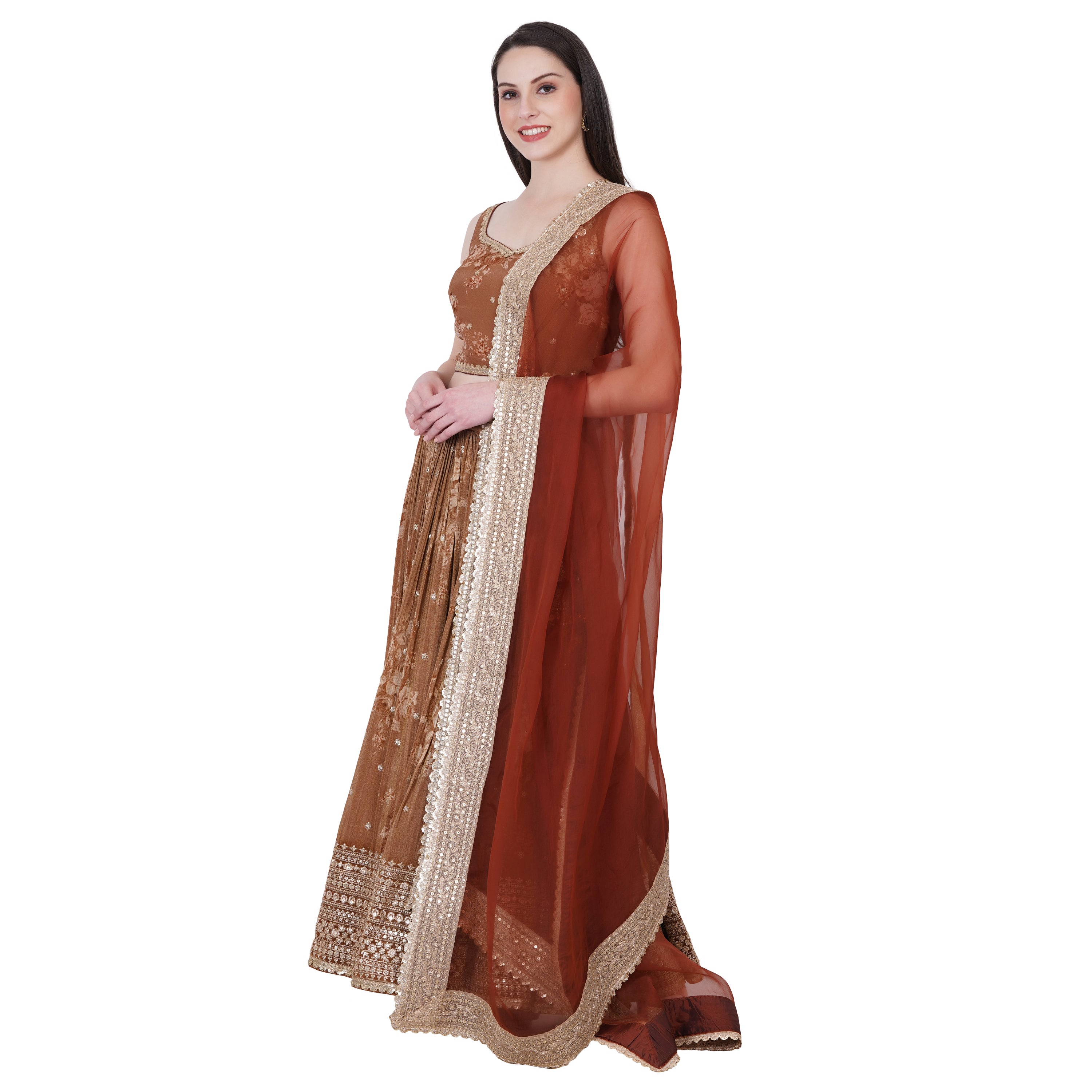 Pakhi Lehenga (Brown)