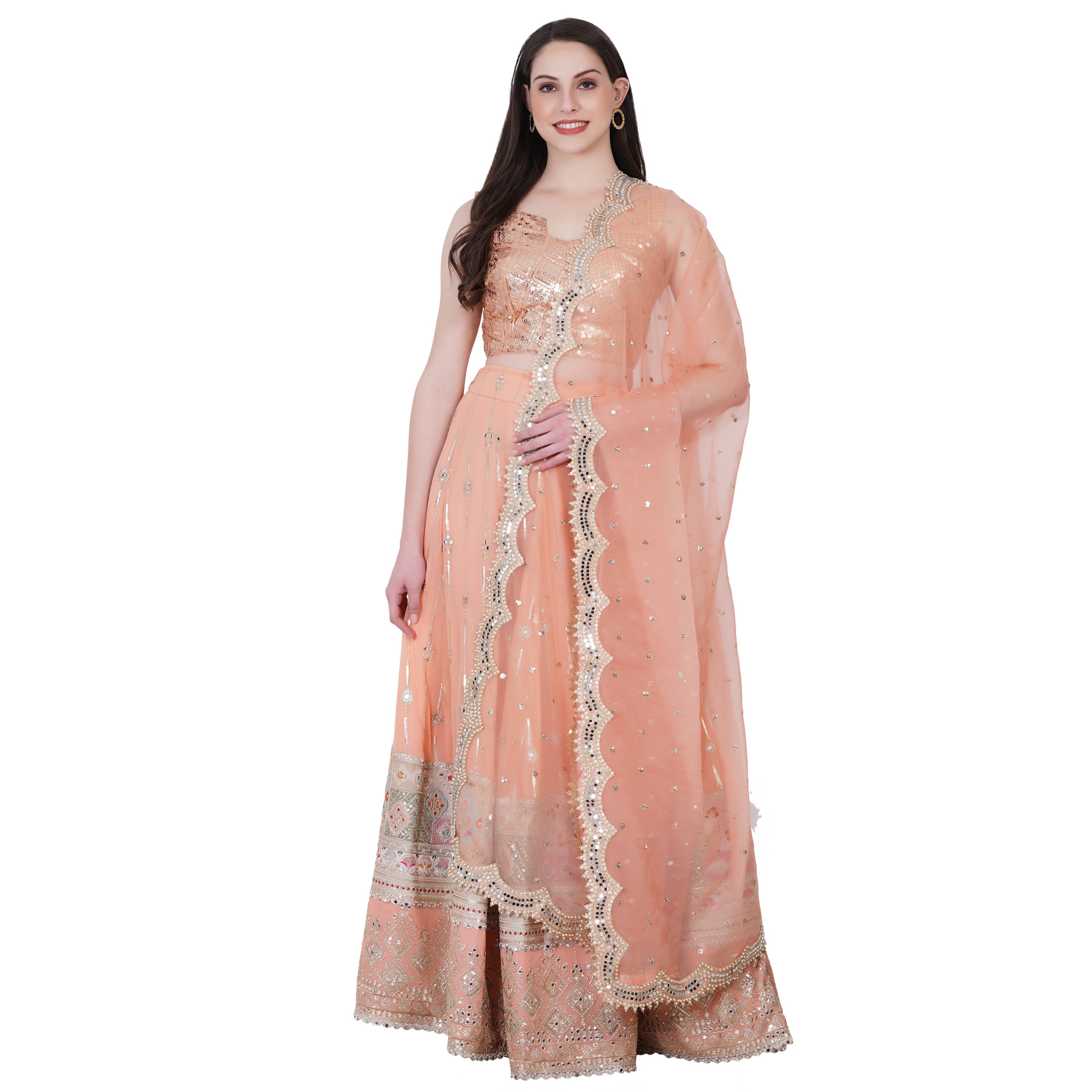 Titli Lehenga (Peach)