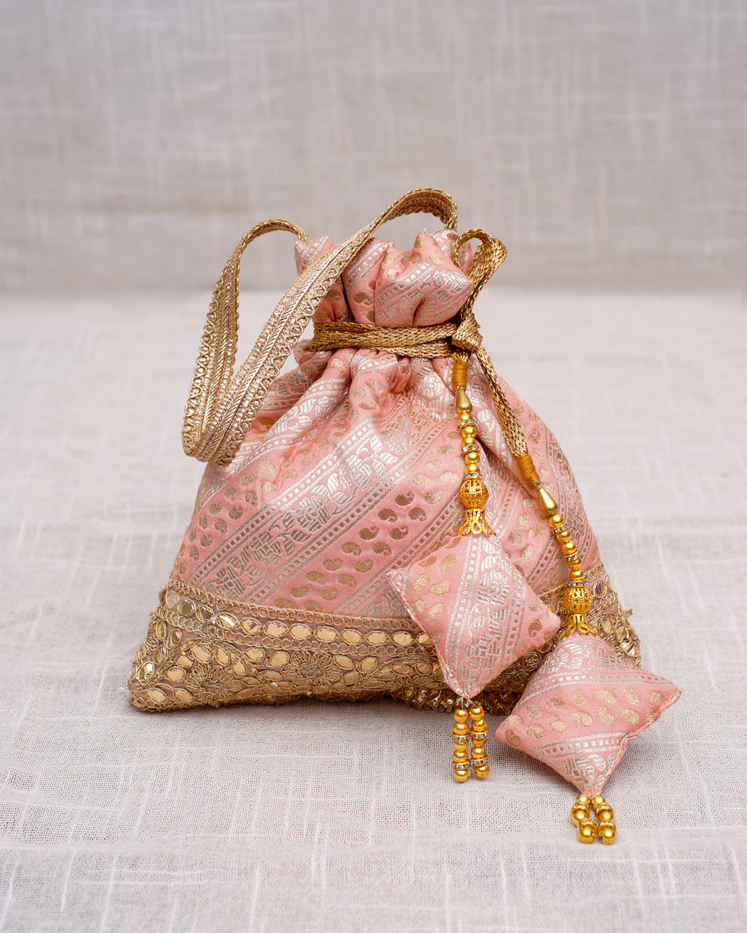 Brocade Potli - Pink