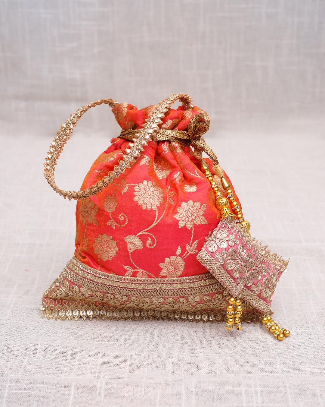 Brocade Potli - Red
