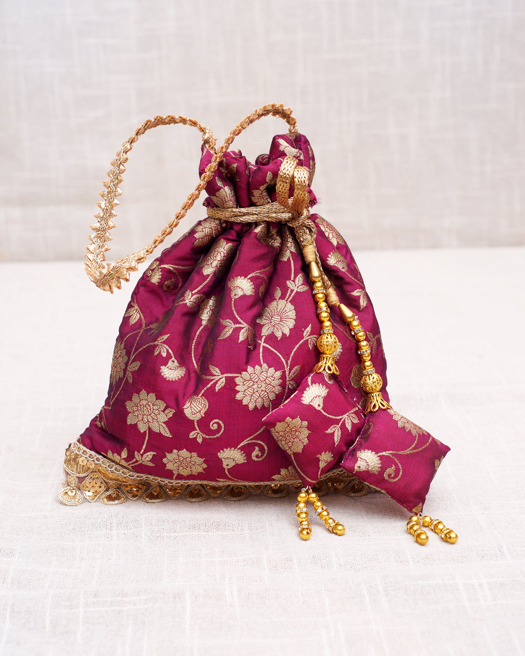 Brocade Potli - Magenta